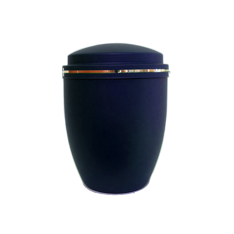 URNAS PARA CENIZAS CLASSIC AZUL Urna de color azul, con sobrio ribete dorado en la tapa.