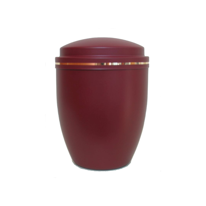 URNAS PARA CENIZAS CLASSIC BURDEOS Urna de color burdeos con sobrio ribete dorado en la tapa.