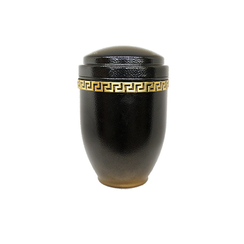 URNAS PARA CENIZAS NEGRO GOFRADO ARO LATON GRECA