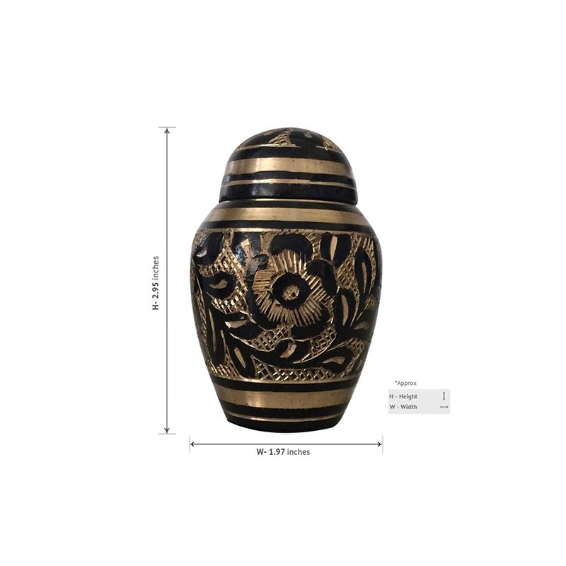 MINI URNA RELICARIO  IMPT LABRADA ORO NEGRO